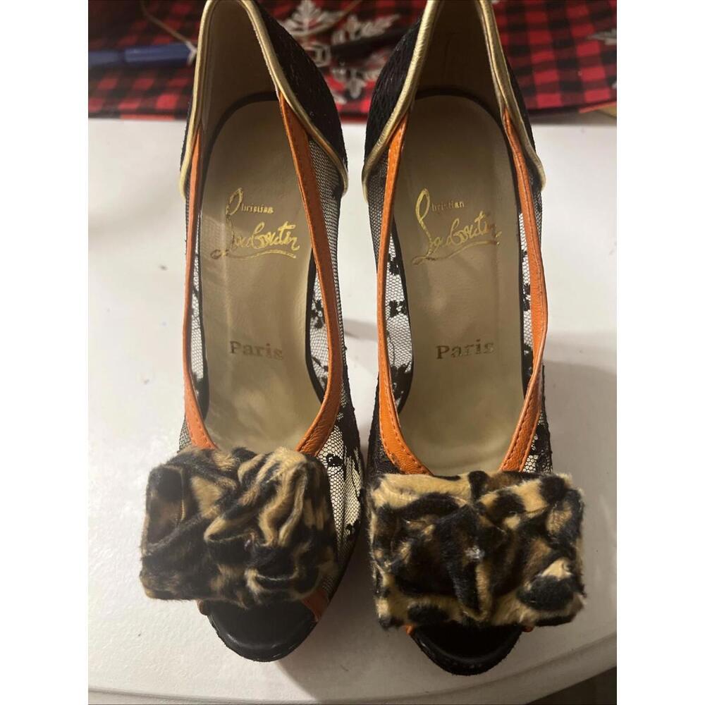 Christian Louboutin Snakeskin/ Lace / Leopard Pony Hair Heels Sz 37